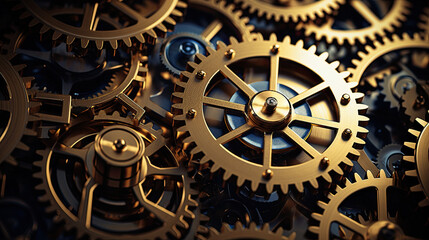 Metallic gears and auto parts background