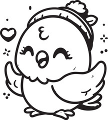 funny bird coloring page