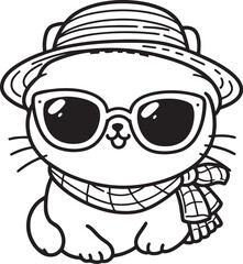 cute cat wearing glasses