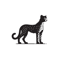 Ephemeral Elegance: Cheetah Club Silhouette Collection Emanating the Fleeting Beauty of Cheetah Movements - Cheetah Club Illustration - Cheetah Club Vector