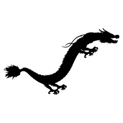 Chinese New Year black dragon silhouette