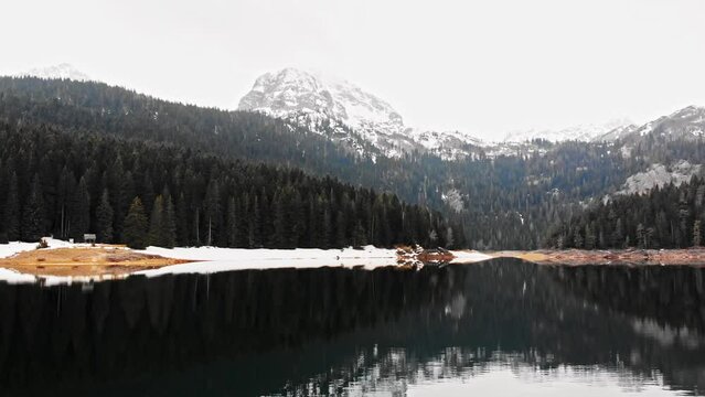 lake in mountains in montenegro