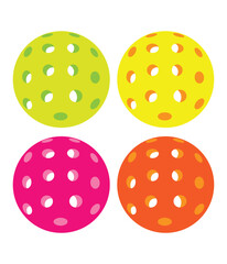 Four Colorful Pickleball Vector. You can use it as club logo, banner design etc.