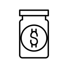 charity savings line icon