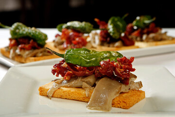bruschetta with tomato and cheese