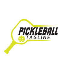 Fototapeta premium Custom Tagline Pickleball Logo. You can use it as club logo, banner design etc.