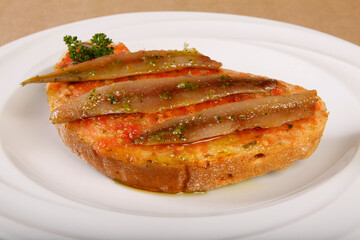 anchovy and tomato toast
