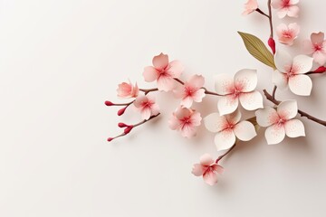 Delicate Pink and White Blooms on Vector Illustration Artwork Generative AI