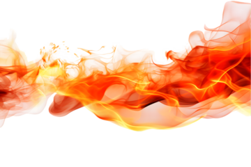 Fire flames isolated on the white background. Generative AI.