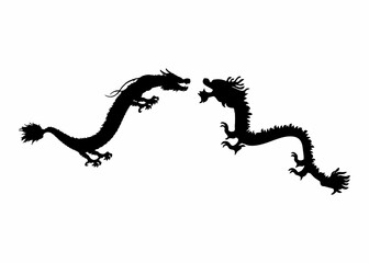 Chinese New Year black dragon silhouette