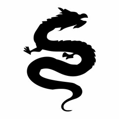 Chinese New Year black dragon silhouette