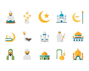 Icons set ramadan islamic festive