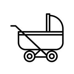 baby stroller line icon