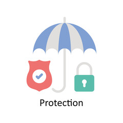 Protection vector Flat icon style illustration. EPS 10 File