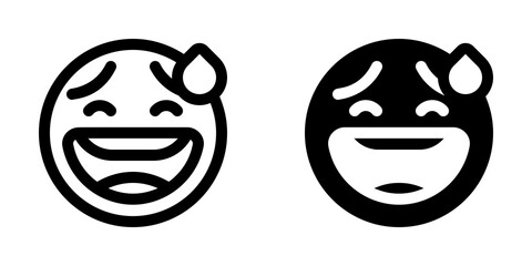 Editable sweat smile, awkward expression emoticon vector icon. Part of a big icon set family. Part of a big icon set family. Perfect for web and app interfaces, presentations, infographics, etc