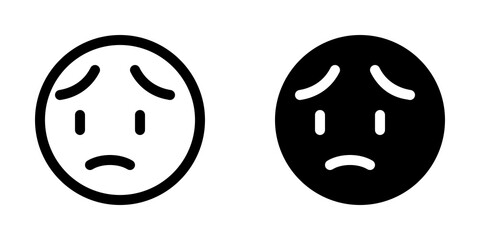 Editable worry, sad face expression emoticon vector icon. Part of a big icon set family. Part of a big icon set family. Perfect for web and app interfaces, presentations, infographics, etc