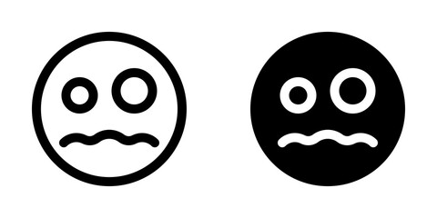 Editable scared face expression emoticon vector icon. Part of a big icon set family. Part of a big icon set family. Perfect for web and app interfaces, presentations, infographics, etc - obrazy, fototapety, plakaty