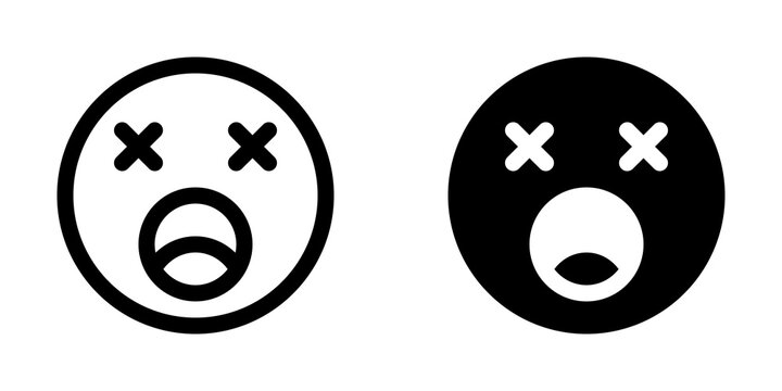Editable exhausted, tired, expression emoticon vector icon. Part of a big icon set family. Part of a big icon set family. Perfect for web and app interfaces, presentations, infographics, etc