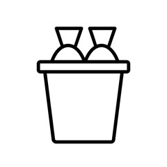 a bucket of fish line icon