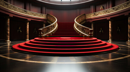 VIP luxury podium with red carpet