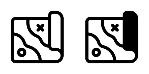 Editable map, adventure, exploration vector icon. Video game, game elements. Part of a big icon set family. Perfect for web and app interfaces, presentations, infographics, etc