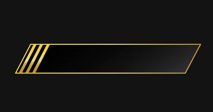 4K Fancy lower third in an alpha channel. Cool-designed golden lower third in a 4K alpha channel. Suitable for greetings, celebrations, festivals, titles, TV news, and news channels in 4K.
