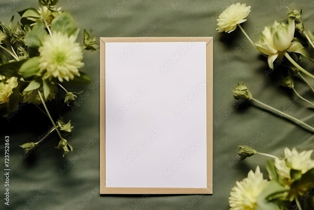 Aufkleber a vertical frame with a white background, creating a beautiful and elegant space for a card or invit