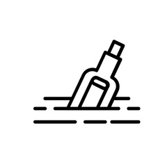 mail bottle washed away line icon