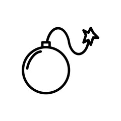 bomb line icon