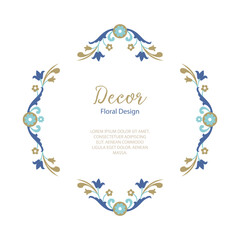 Vector ornamental decorative frame. Luxury east floral border.