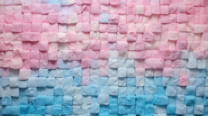 Brick wall background, cotton candy grunge texture or pattern for design, backdrop. Generative ai