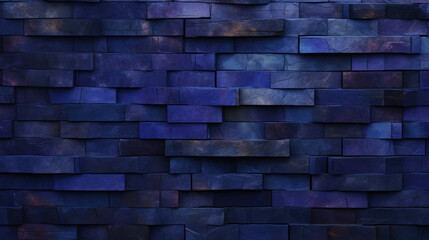Brick wall background, electric indigo grunge texture or pattern for design. Generative ai
