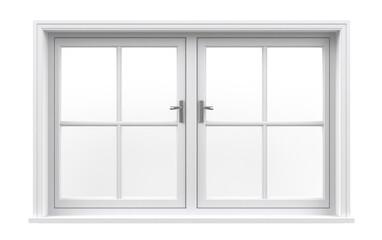 metal window frame white color on white or PNG transparent background.