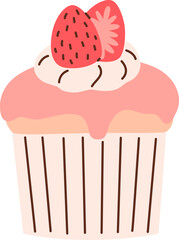Cupcake with Strawberry