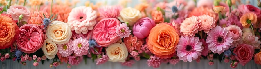 Obraz na płótnie Canvas Flower Power: A Bouquet of Pink, Orange, and White Flowers for a Springtime Celebration Generative AI