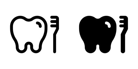 Editable tooth and brush vector icon. Dentistry, healthcare, medical. Part of a big icon set family. Perfect for web and app interfaces, presentations, infographics, etc