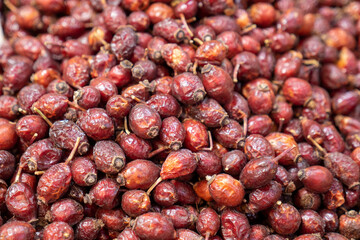 Freshly dried rosehip fruits are consumed as tea in winter months,