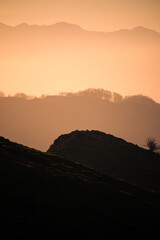 sunset in the mountains