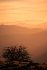 sunset over the mountain