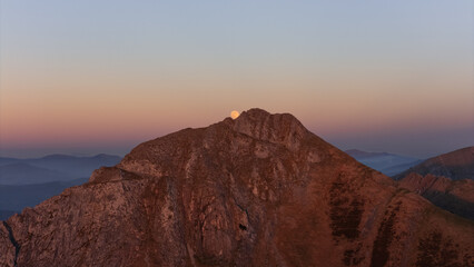 sunset in the mountains