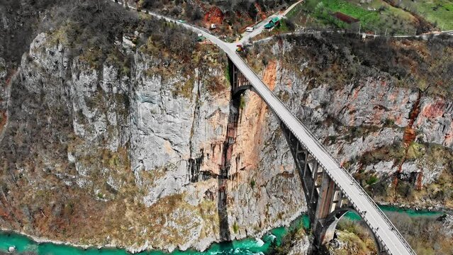 Montenegro Tara bridge from the sky