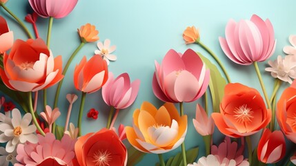 8 march background with flowers and leaves