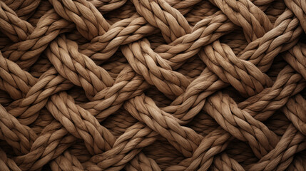 Brown knotted rope pattern background