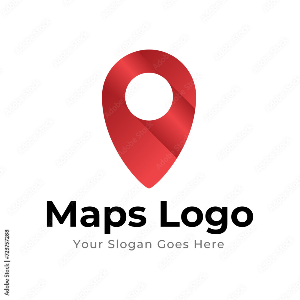 Poster map pin logo design element. map pin location icon logo design