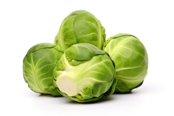 Fototapeta premium Brussels sprouts vegetable, isolated white background