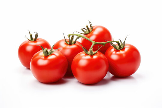 Bunch of tomatoes, isolated white background