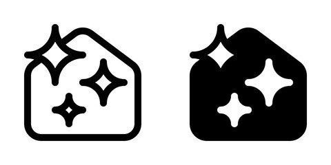 Editable clean house with sparkles vector icon. Part of a big icon set family. Perfect for web and app interfaces, presentations, infographics, etc