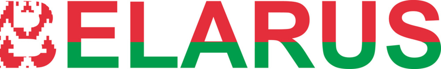 Belarus word in flag style