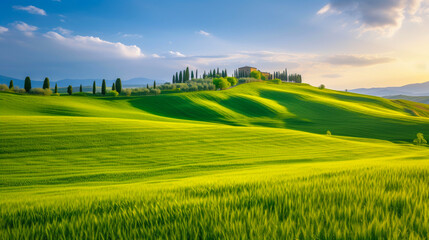 Fototapeta premium Nature's Palette: Vibrant Tuscany in Bloom