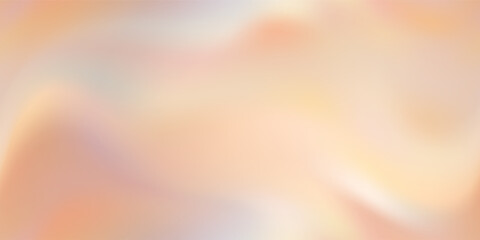 Peach pearl holographic seamless pattern. Minimalist pastel background with the iridescent abstract waves. Soft gradient transition. Nacre wallpaper with foil holo effect. Vector illustration © Kusandra